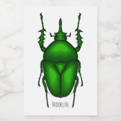 Mecynorhina torquata bug cartoon illustratie voedselcontainer etiket (Enkel label)