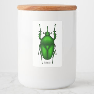 Mecynorhina torquata bug cartoon illustratie voedselcontainer etiket