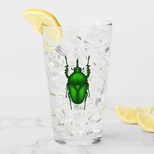 Mecynorhina torquata bug cartoon illustration  glas (Voorkant ijs)
