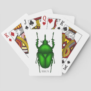 Mecynorhina torquata kever cartoon illustratie  pokerkaarten