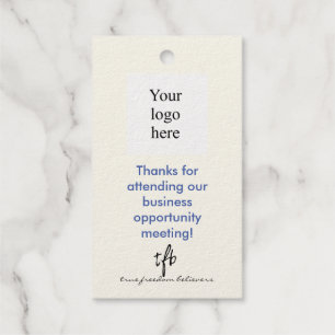 Med. Bl. & Cream Bus. Opp. Mtg. Logo Gold Cadeaulabels