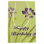 Med Cadeautas in Paarse en Limoen bloemenontwerp (Voorkant)