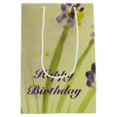 Med Cadeautas in Paarse en Limoen bloemenontwerp (Achterkant)