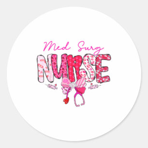 Med Chir Verpleegster Valentijnsdag Stethoscoop Co Ronde Sticker