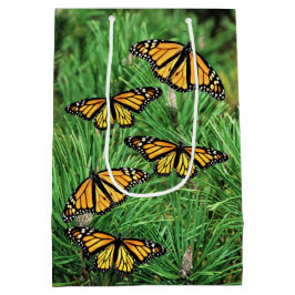Med Gift Bag Monarch op dennenhout Medium Cadeauzakje