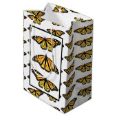 Med Gift Bag Monarch Vlinders Medium Cadeauzakje (Achterkant Gekanteld)