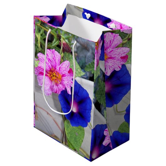 Med Gift Bag Portulaca & Morning Glory Medium Cadeauzakje (Voorkant Gekanteld)