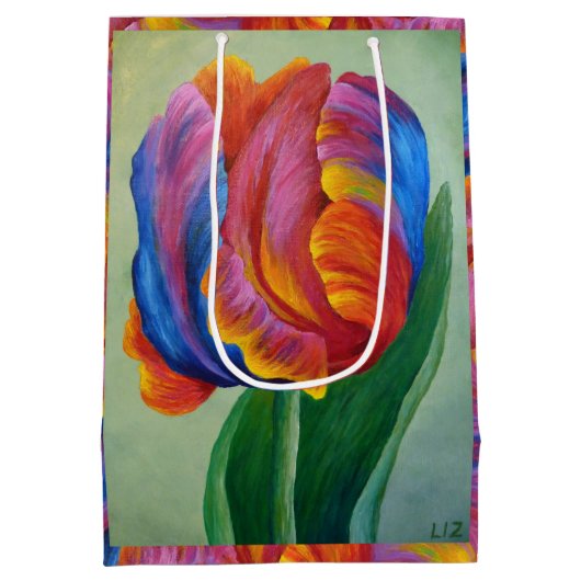 MED Gift Bag Regenboog Tulp #1 Medium Cadeauzakje (Achterkant)
