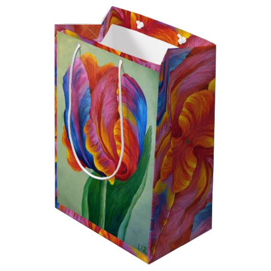 MED Gift Bag Regenboog Tulp #1 Medium Cadeauzakje (Achterkant Gekanteld)
