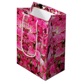 Med Gift Bag Roze bladeren Medium Cadeauzakje