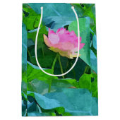 Med Gift Bag Roze Lotus Abstract Medium Cadeauzakje (Voorkant)