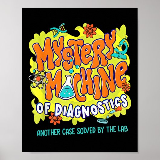 Med Lab Tech Lab Week 2025 Mystery Machine van Dia Poster (Voorkant)