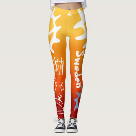 Med samiska tecken och tekst populära! leggings