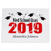 Med School Afstudeerder 2019 Afstuderen Gift Bag ( Groot Cadeauzakje (Voorkant)