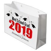 Med School Afstudeerder 2019 Afstuderen Gift Bag ( Groot Cadeauzakje (Achterkant Gekanteld)