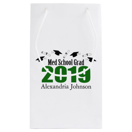 Med School Afstudeerder 2019 Afstuderen Gift Bag ( Klein Cadeauzakje (Achterkant)