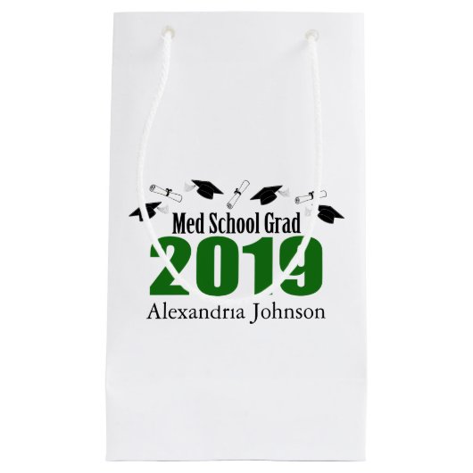 Med School Afstudeerder 2019 Afstuderen Gift Bag ( Klein Cadeauzakje (Voorkant)