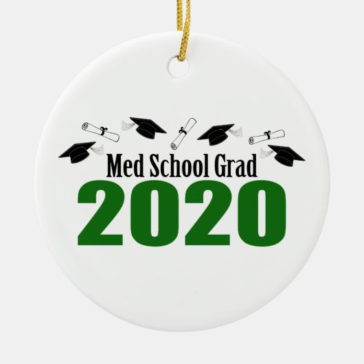 MED School Afstudeerder 2020 Petten en diploma's ( Keramisch Ornament (Voorkant)