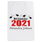 Med School Afstudeerder 2021 Afstuderen Gift Bag ( Medium Cadeauzakje (Voorkant)