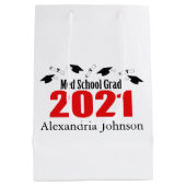 Med School Afstudeerder 2021 Afstuderen Gift Bag ( Medium Cadeauzakje (Achterkant)
