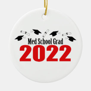 MED School Afstudeerder 2022 Petten en diploma's ( Keramisch Ornament