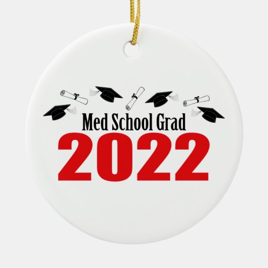 MED School Afstudeerder 2022 Petten en diploma's ( Keramisch Ornament (Voorkant)