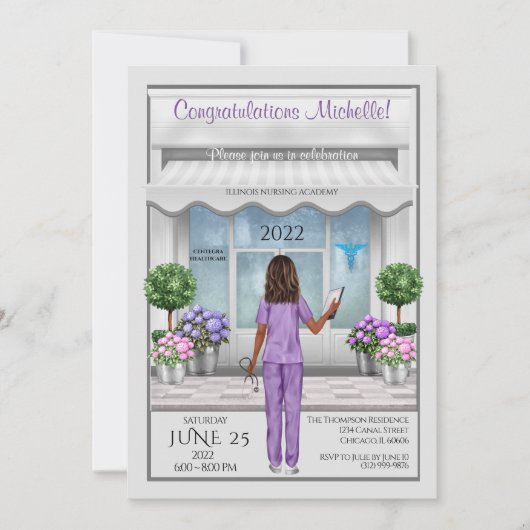 Med School Afstudeerder Nurse Afstudeerder Vrouw U Kaart (Voorkant)