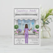 Med School Afstudeerder Nurse Afstudeerder Vrouw U Kaart (Staand voorkant)