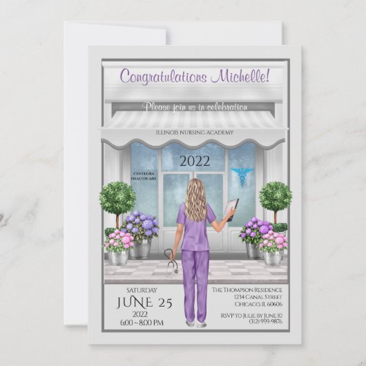 Med School Afstudeerder Nurse Afstudeerder Vrouw U Kaart (Voorkant)