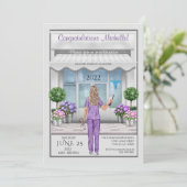 Med School Afstudeerder Nurse Afstudeerder Vrouw U Kaart (Staand voorkant)