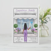 Med School Afstuderen Hispanic African Invite Kaart (Staand voorkant)