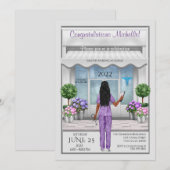 Med School Afstuderen Hispanic African Invite Kaart (Voorkant / Achterkant)