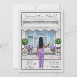 Med School Afstuderen Hispanic African Invite Kaart