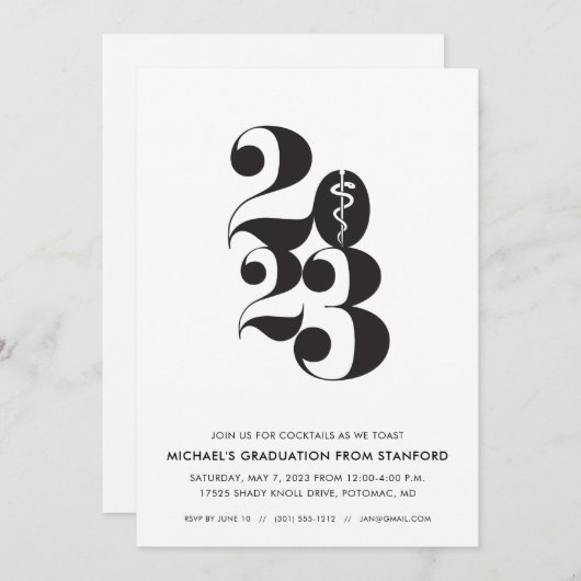 Med School Afstuderen Uitnodigingsklasse van 2024 Kaart (Voorkant / Achterkant)