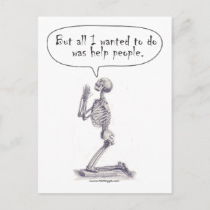 Med Student Skeleton Prayer Briefkaart