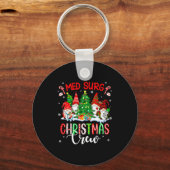 Med Surg Christmas Crew Group Gnomes Decorating Xm Sleutelhanger (Voorkant)