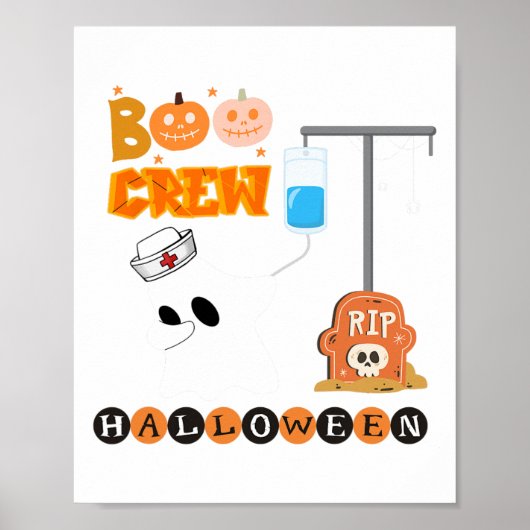 Med Surg Nurse Boo Crew Halloween Dapping Ghost Ma Poster (Voorkant)
