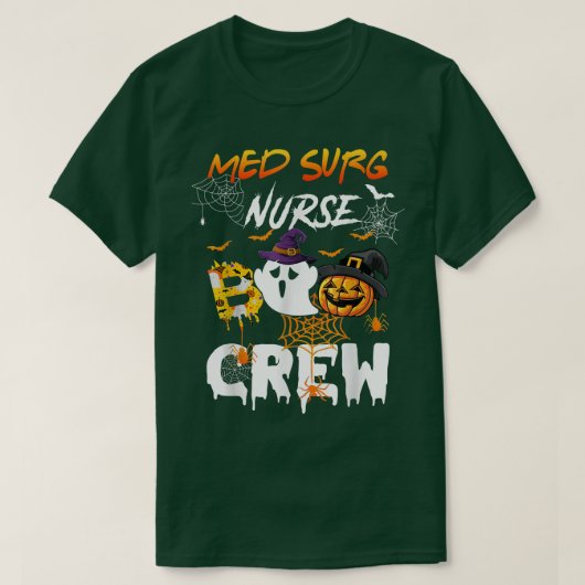 Med Surg Nurse Boo Crew RN Bitmunt Ghost Witch Hal T-shirt (Design voorkant)