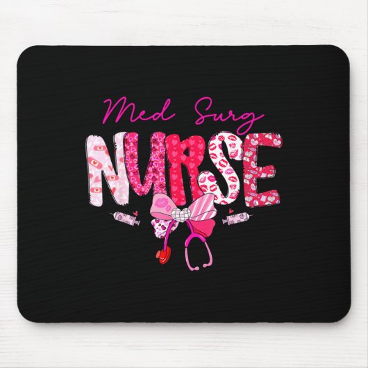 Med Surg Nurse Valentine's Day Stethoscope Coquett Muismat (Voorkant)