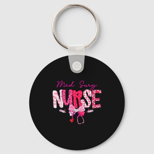 Med Surg Nurse Valentine's Day Stethoscope Coquett Sleutelhanger (Voorkant)