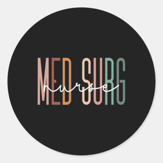 Med Surg Zurse Medische chirurgische chirurgische Ronde Sticker (Voorkant)