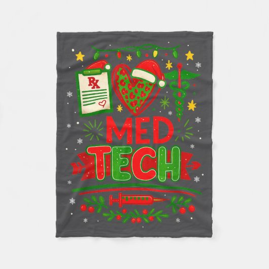 Med Tech Kerst Medisch Technoloog Apotheek X Fleece Deken (Voorkant)