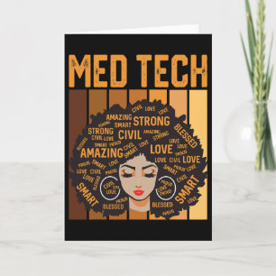 Med Tech Krachtige Black History Month Zwarte Trot Kaart