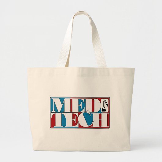 MED TECH LABORATORY BLOCK LOGO GROTE TOTE BAG (Voorkant)