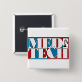 MED TECH LABORATORY BLOCK LOGO VIERKANTE BUTTON 5,1 CM (Voorkant /achterkant)