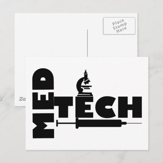MED TECH MICROSCOPE SPUIT LOGO BRIEFKAART (Voorkant / Achterkant)