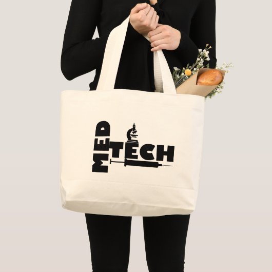 MED TECH MICROSCOPE SPUIT LOGO GROTE TOTE BAG (Voorkant (product))
