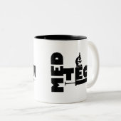MED TECH MICROSCOPE SPUIT LOGO TWEEKLEURIGE KOFFIEMOK (Voorkant rechts)