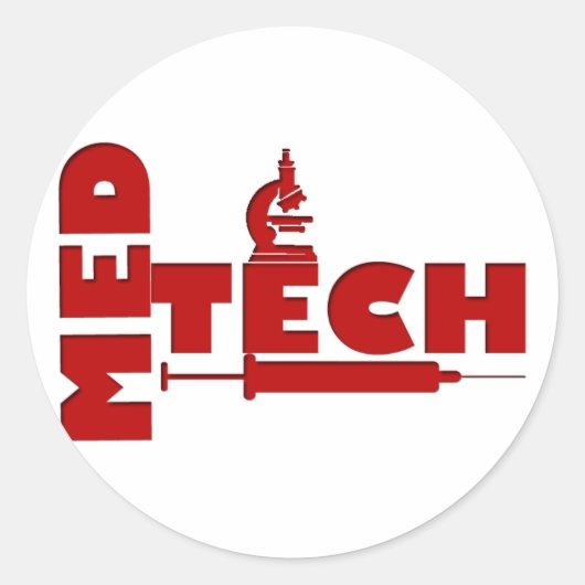 MED-TECH MICROSCOPE-SPUIT (MEDISCHE TECHNOLOGIE) RONDE STICKER (Voorkant)