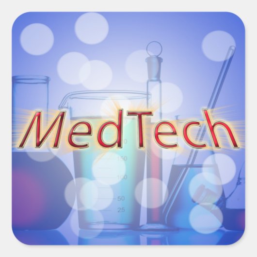 Med Tech STARBURST LOGO Vierkante Sticker (Voorkant)